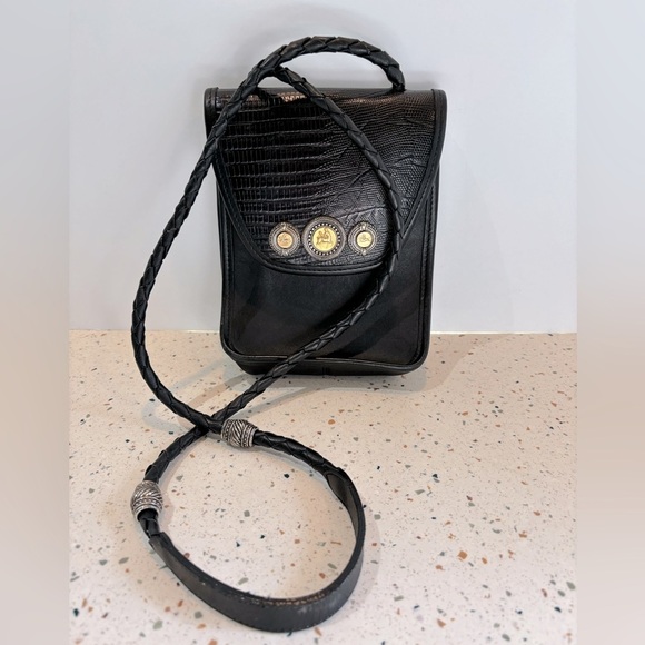 VTG‎ Brighton Leather Crossbody Bag with Horse Embellishment and Braided Strap - Picture 15 of 16